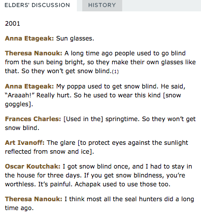 4 Elders' discussion of snow goggles