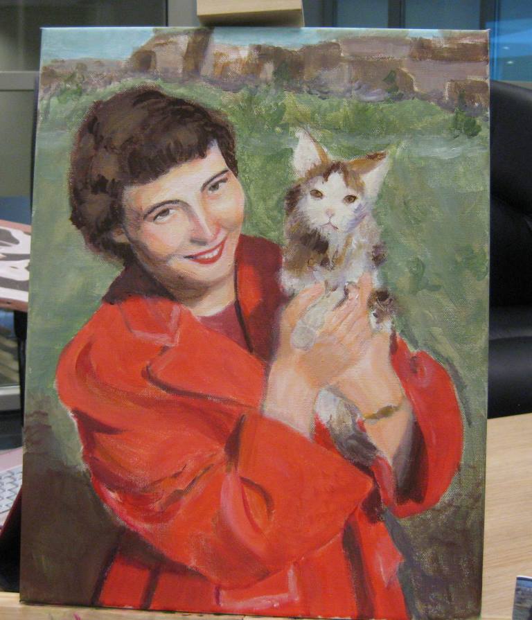 2012 Portrait of Char in acrylics, step 3