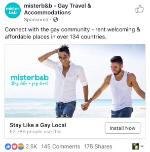 mister bnb gay travel advertisement